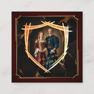 Knight Coat of Arms Medieval Old Fashioned Square Business Card