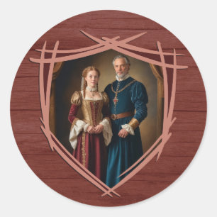 Knight Coat of Arms Medieval Old fashioned Vintage Classic Round Sticker