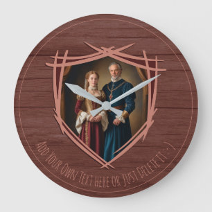 Knight Coat of Arms Medieval Old fashioned Vintage Large Clock
