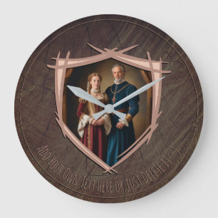 Knight Coat of Arms Medieval Old fashioned Vintage Large Clock
