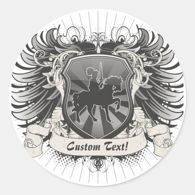 Knight Crest Classic Round Sticker (Front)