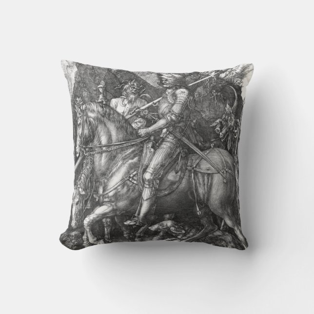 Knight, Death and the Devil, 1513 (engraving) Throw Pillow (Front)