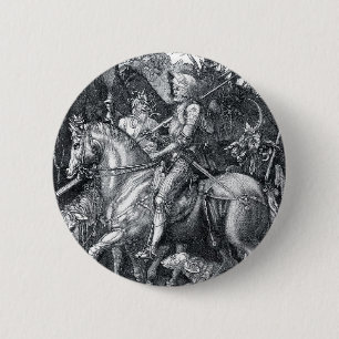 Knight, Death and the Devil - Albrecht Dürer 2 Inch Round Button