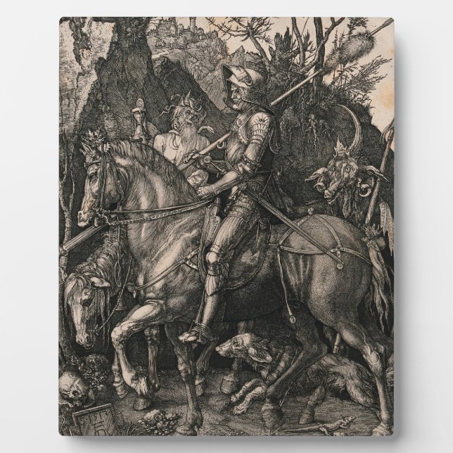 Knight Death and the Devil Albrecht Durer Plaque (Front)
