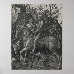 Knight, Death and the Devil by Albrecht Durer Poster