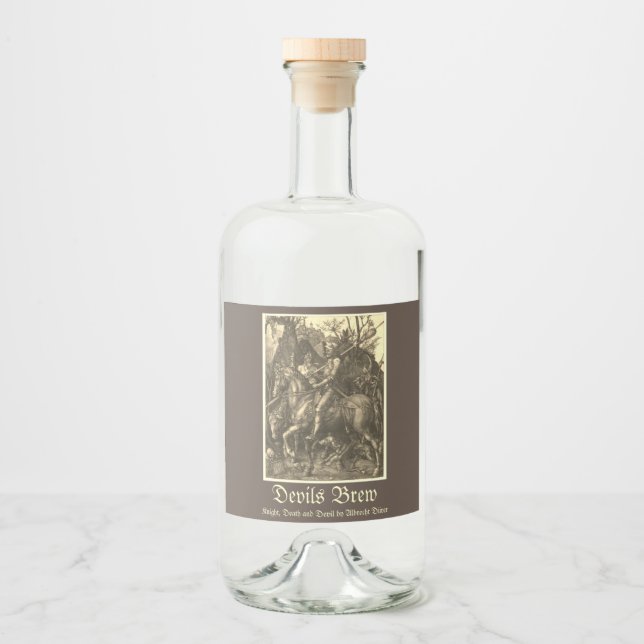 KNIGHT, DEATH AND THE DEVIL LIQUOR BOTTLE LABEL (Front)