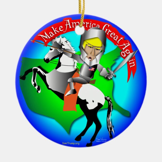 Knight Donald Trump Ceramic Ornament (Front)
