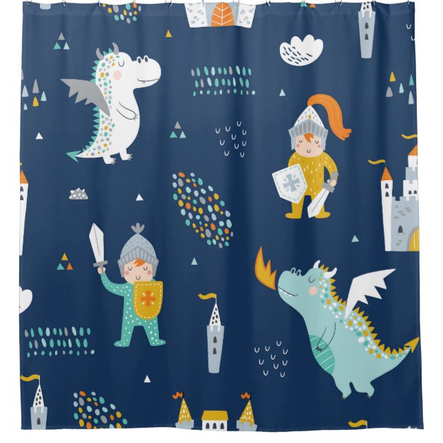 Knight Dragon Castle Childish Pattern (Front)