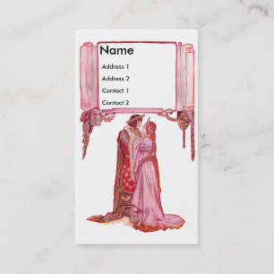 Knight Embracing Lady Love Business Card