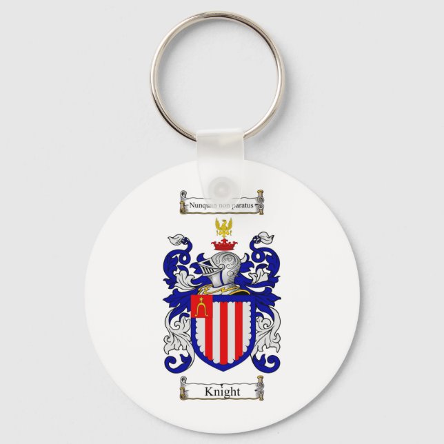 KNIGHT FAMILY CREST -  KNIGHT COAT OF ARMS KEYCHAIN (Front)