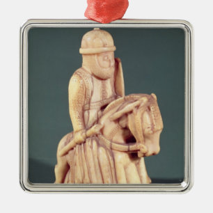 Knight from a chess set metal ornament