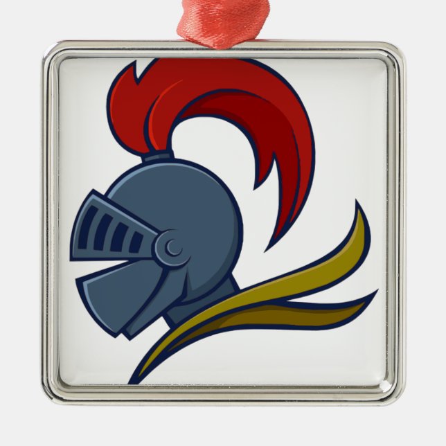 Knight Helmet Metal Ornament (Front)