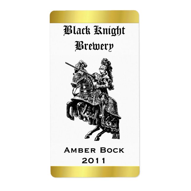 Knight Home Made Beer Label (Front)