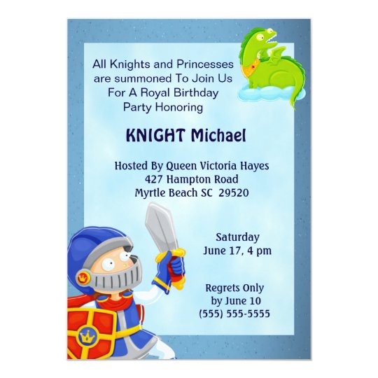 Knight In Armour Birthday Invitation