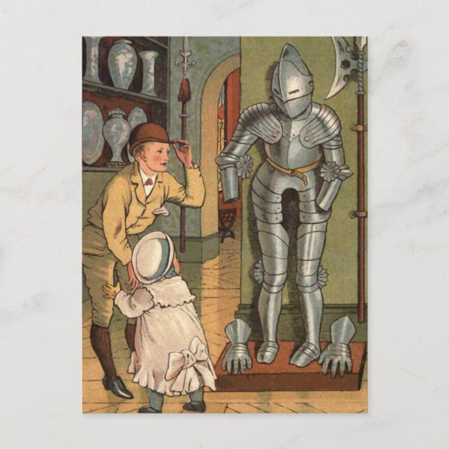 Knight in Armour Vintage Illustration Postcard (Front)