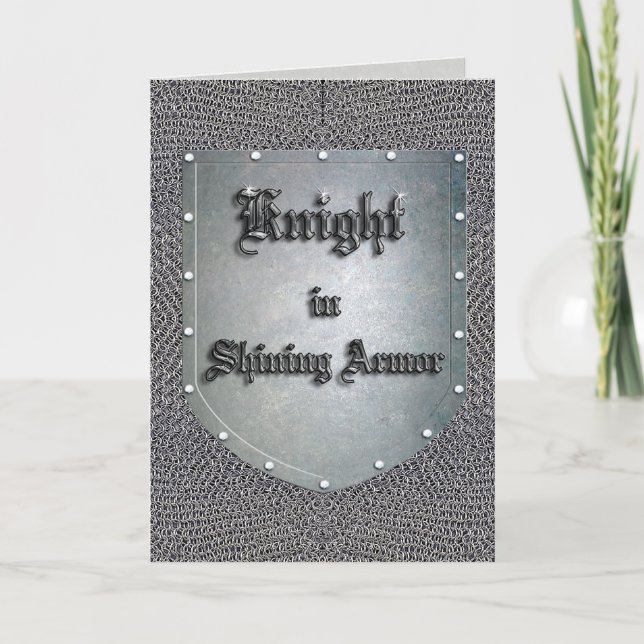 Knight in Shining Armor Shield Chainmail Card (Front)