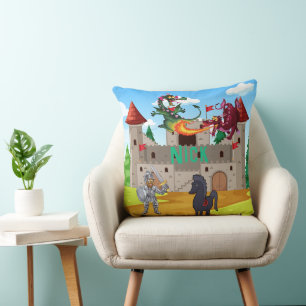 Knight In Shining Armour and Silly Dragons Throw Pillow
