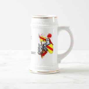 Knight in Shining Armour Art and Text Beer Stein