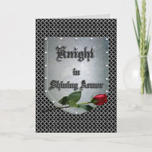 Knight in Shining Armour Shield Rose Card