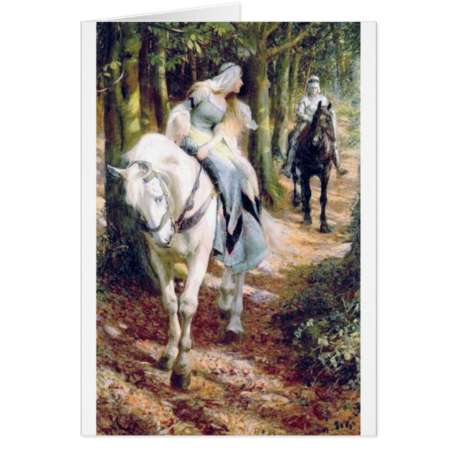 Knight lady white horse medieval romantic (Front)