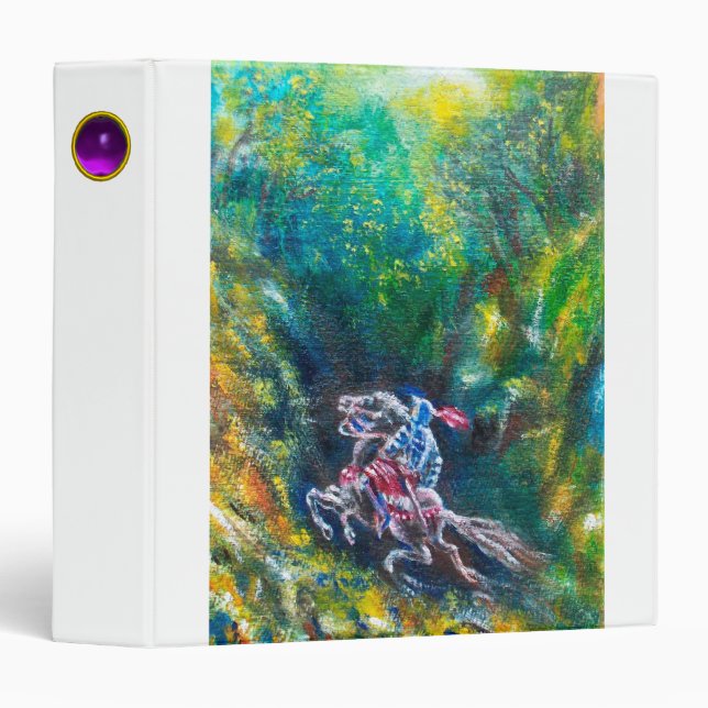 KNIGHT LANCELOT ,HORSE RIDING IN GREEN FOREST BINDER (Front/Spine)