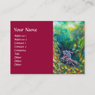 KNIGHT LANCELOT ,HORSE RIDING IN GREEN FOREST BUSINESS CARD