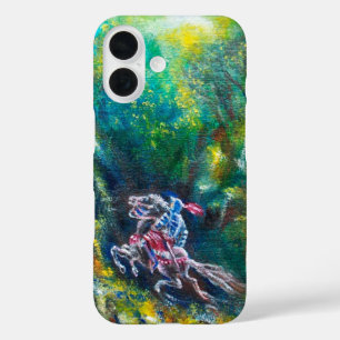 KNIGHT LANCELOT ,HORSE RIDING IN GREEN FOREST iPhone 16 CASE