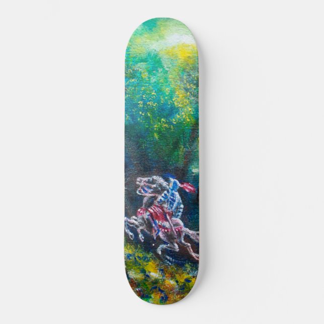 KNIGHT LANCELOT ,HORSE RIDING IN GREEN FOREST SKATEBOARD (Front)