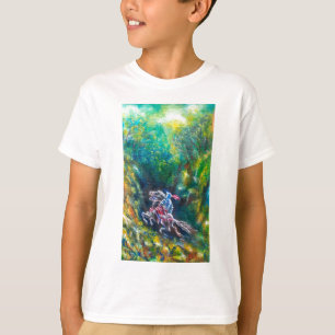 KNIGHT LANCELOT ,HORSE RIDING IN GREEN FOREST T-Shirt