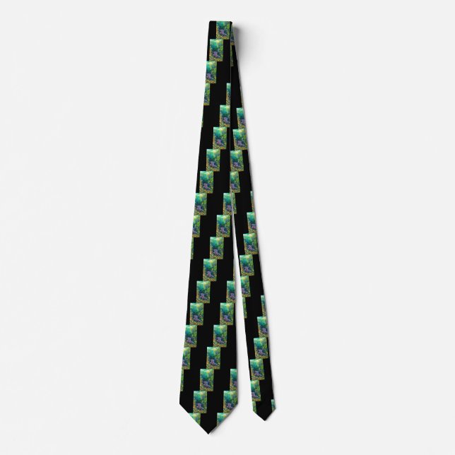 KNIGHT LANCELOT HORSEBACK IN GREEN FOREST TIE (Front)