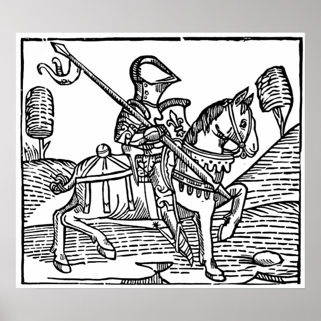 Knight Medieval Engraving Poster (Front)