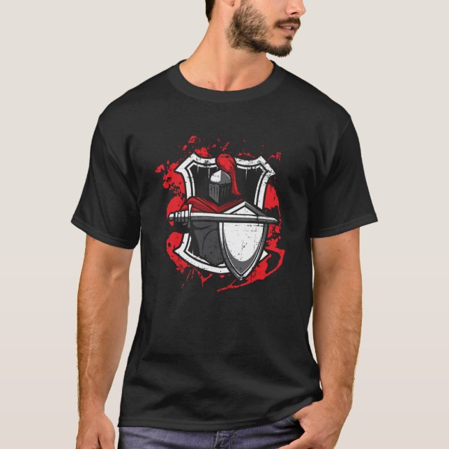 Knight  Medieval Soldier Knighthood Warrior  5 T-Shirt (Front)