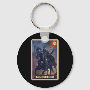 Knight Of Fright Halloween Rider Halloween Tarot C Keychain