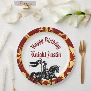 Knight of the Kings Court Medieval Birthday Paper Plate