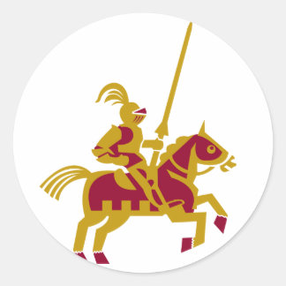 Knight On Horseback Classic Round Sticker