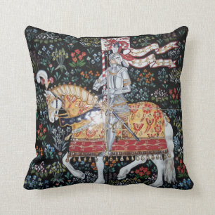 Knight on Horseback Pillow Tile Montacute Tapestry