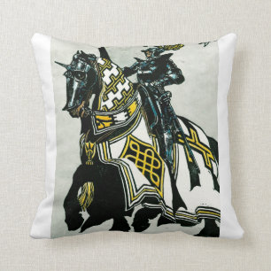 Knight On Horseback Throw Pillow
