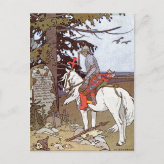 Knight on White Horse Postcard