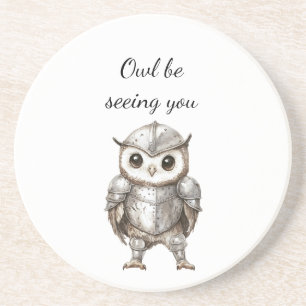 Knight Owl in Shining Armor Coaster