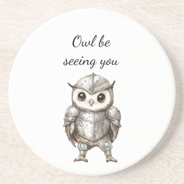 Knight Owl in Shining Armor Coaster (Front)