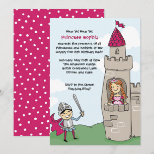 Knight Saves Princess Invitations : Cheveux rouge 