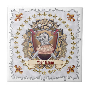 Knight Shield Surname Tile