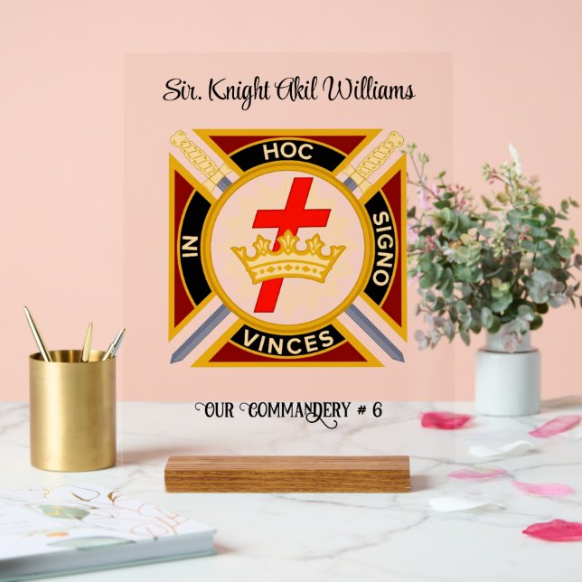 Knight Templar Acrylic Sign (Wedding)
