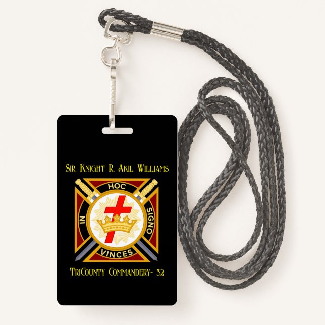  Knight Templar Badge (Back with Lanyard)