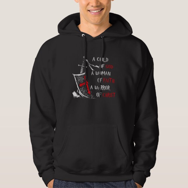 Knight Templar Christian Cross Child Of God Man Of Hoodie (Front)