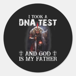 Knight Templar Christian Warrior Dna God Is My Fat Classic Round Sticker