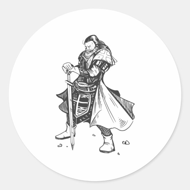 Knight templar classic round sticker (Front)