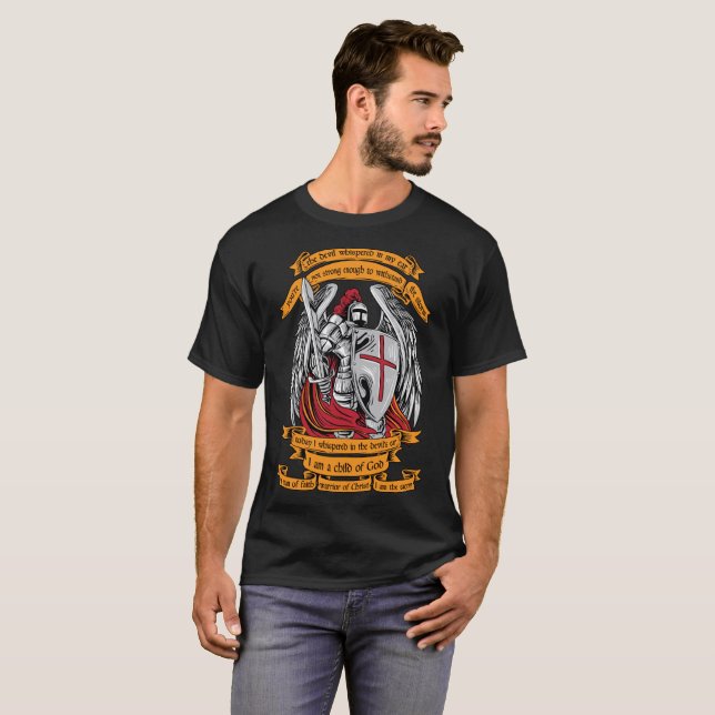 Knight templar I am a child of God shirt Halloween (Front Full)