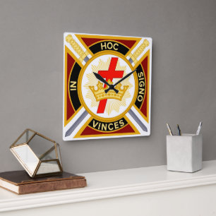 Knight Templar Square Wall Clock