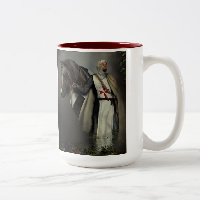 Knight templar Two-Tone coffee mug (Right)